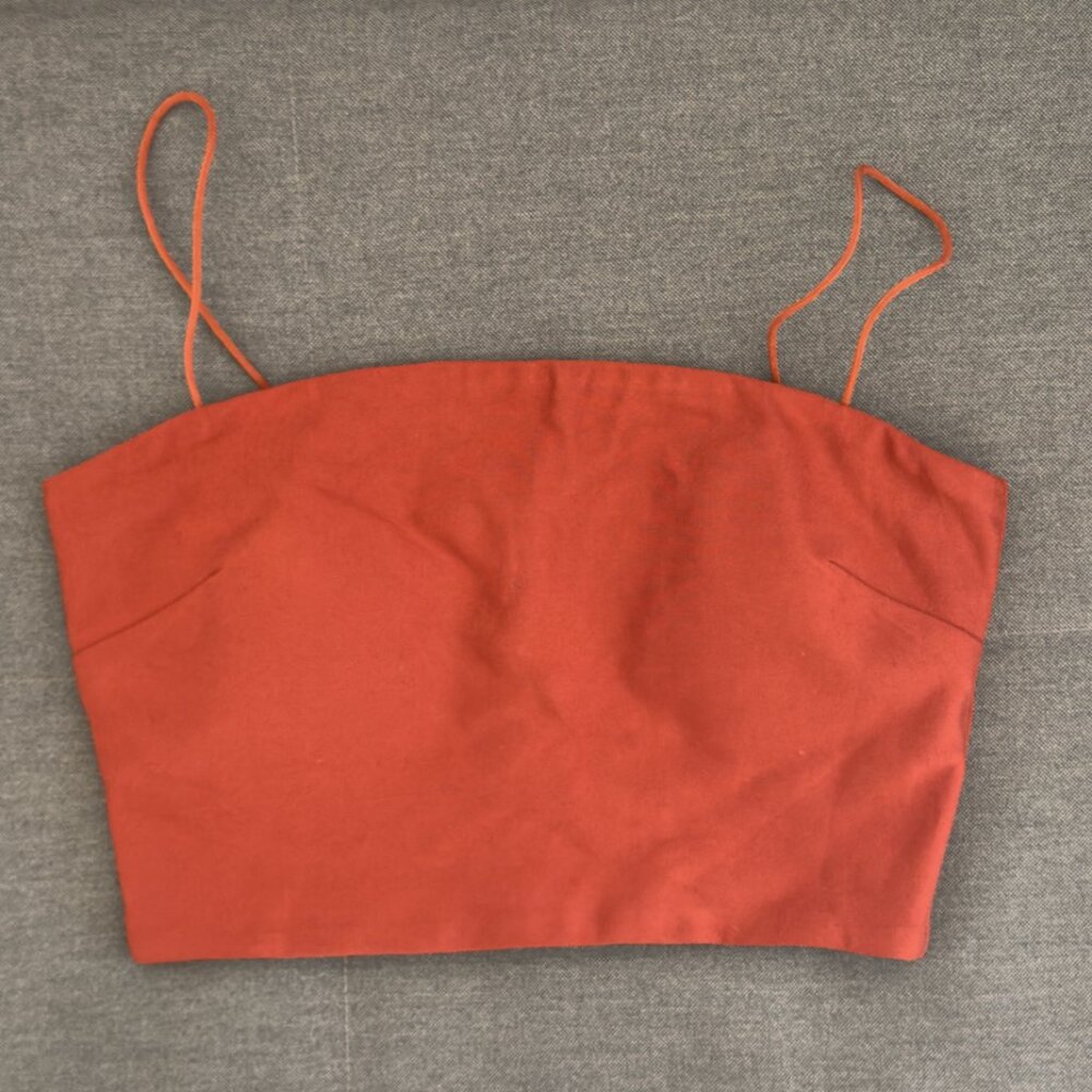 Padded Rust/Orange Cropped Tank Top